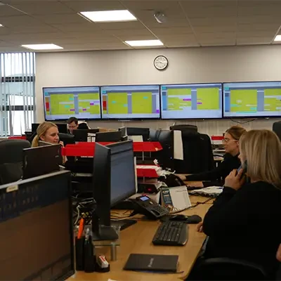 The Enertech office with staff working at desks.